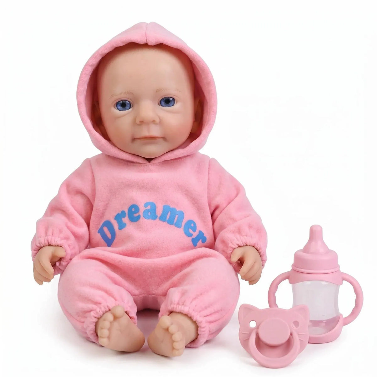 30 cm Felicia Reborn Babypuppe aus Vollsilikon in rosa Outfits