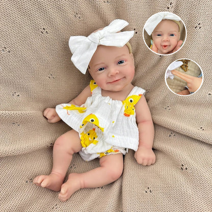 30cm weiches lächelndes Sebastian Reborn Baby aus Vollsilikon