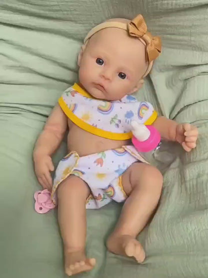 30 cm weiches Silikon Reborn Baby Mädchen mit offenen Augen - Meadow