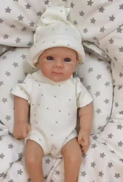 30cm weiche Silikon-Reborn-Puppe mit blauen Augen - Bettie