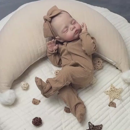 19 Zoll 3D-bemalte Reborn Puppe mit geschlossenen Augen Irys