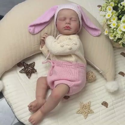 20 Zoll schlafende Loulou Reborn Puppe Mädchen in rosa Kleidung und Hut