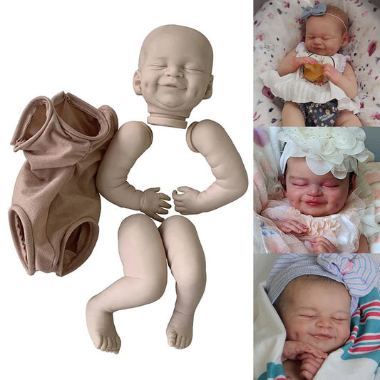 19 Zoll unbemaltes Cecilia Reborn Puppen-Set mit geschlossenen Augen