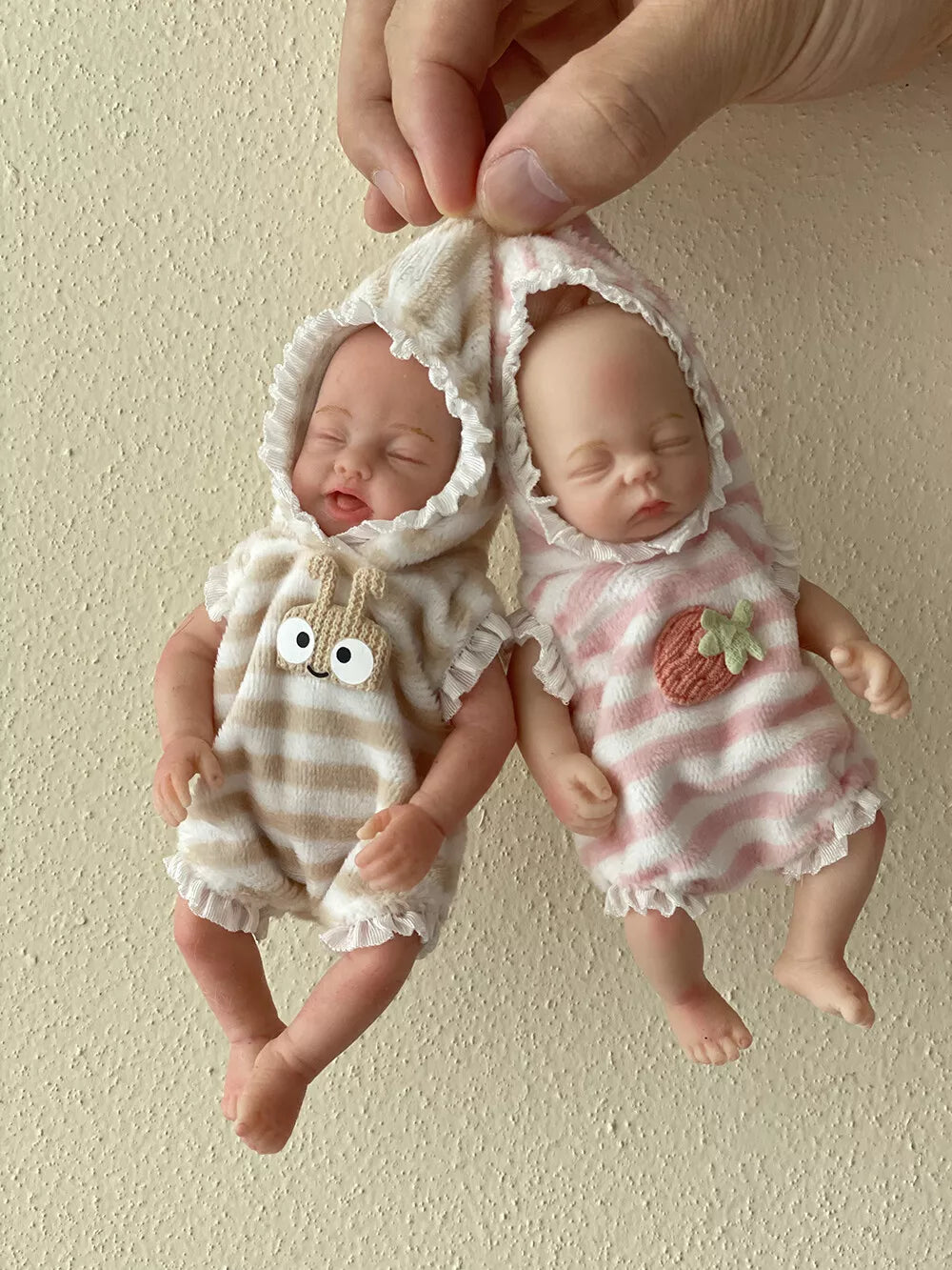 6 zoll Geschlossen Augen Volle Silikon Mini Reborn Puppe Zwillinge Mädchen