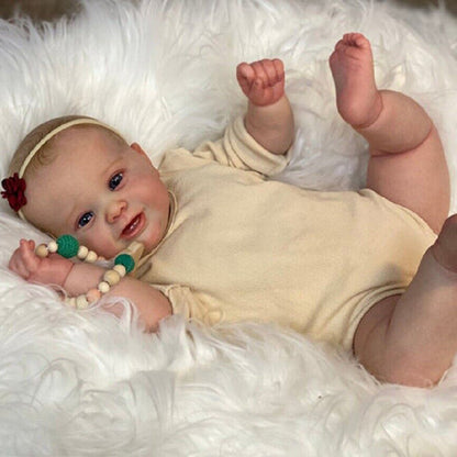Merle 22 Zoll Realistische Reborn Puppe mit offenen Augen und gezeichneten Haaren - Kodi