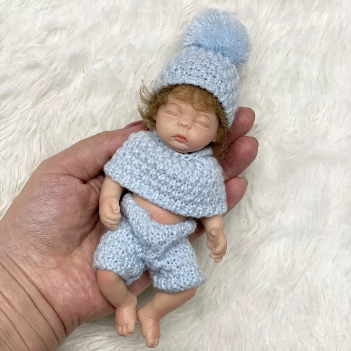 6 zoll Geschlossen Augen Kurze Haare Mini Volle Silikon Reborn Puppe Mädchen