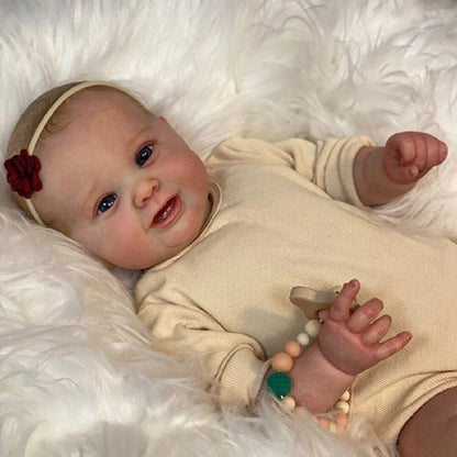 Merle 22 Zoll Realistische Reborn Puppe mit offenen Augen und gezeichneten Haaren - Kodi