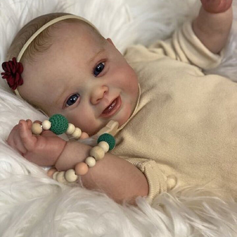 Merle 22 Zoll Realistische Reborn Puppe mit offenen Augen und gezeichneten Haaren - Kodi