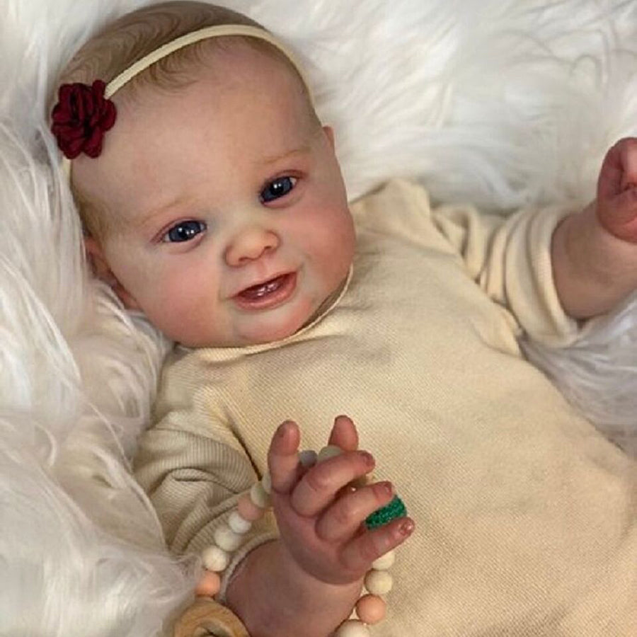 Merle 22 Zoll Realistische Reborn Puppe mit offenen Augen und gezeichneten Haaren - Kodi